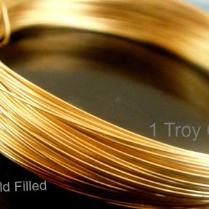 14k Gold Filled Round Wire - 1 Troy Oz - 14,16,18,20,22,24,26,28,30 gauge ga g - LOW Wholesale Wire Price -Select your Size