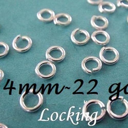 4mm Locking Jump Rings 925 Sterling Silver Hard Snap Jump Etsy
