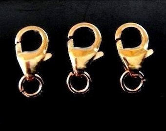 3 Gold Filled Lobster Claw Clasps - 9mm, GC381