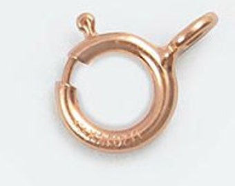 14kt Rose Gold Filled Spring Ring Clasp, 25 Pcs- BULK- 5.5MM  Closed Ring, RGF101