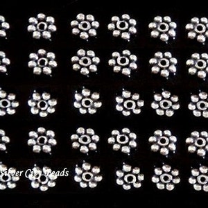 Separadores de margaritas de plata esterlina, cuentas Bali, OXIDADAS 3 mm - 20 piezas