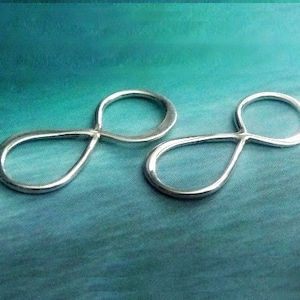 3pcs Sterling Silver Infinity Charm Connector Links 3pcs Bali Links  20x8mm