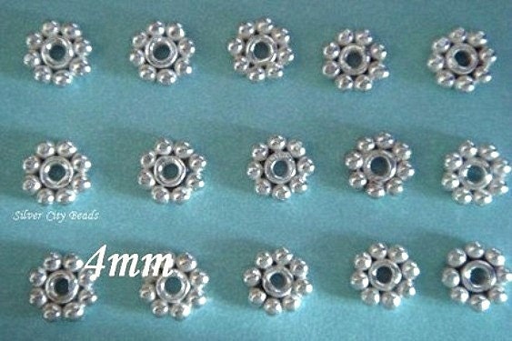 4x1mm Sterling Silver Spacer Beads