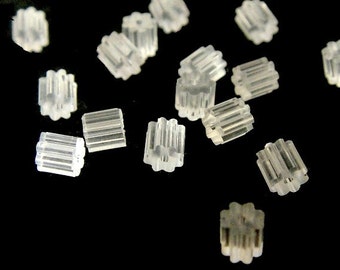 100 pc Clear Plastic Ear Nuts 4x3mm