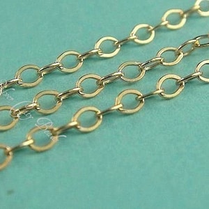 14k Gold Filled Flat Cable Chain, HEAVY Gauge Wire, 50ft UPGRADE 2.0x1.7mm WHOLESALE image 2