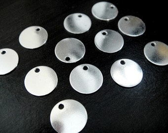 Sterling Silver BLANK Discs, 9mm Round Stamping Discs, 925 Silver, 10 pcs, 20 ga