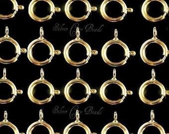 Spring Ring Gold Filled Clasps, 5mm with Closed Ring, BULK - 50 pcs GC145