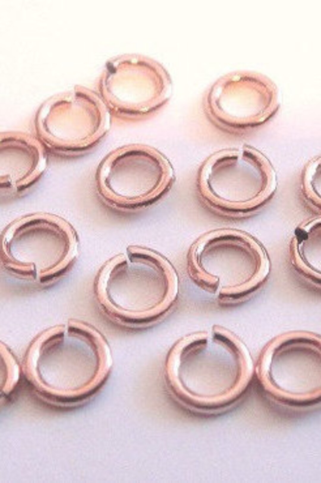 14k Rose Gold Filled LOCKING JUMP RINGS, 5mm, 20 Gauge Wire, Aka Jump