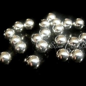 Sterling Silver Round Seamless Beads 50 Pcs, 3mm BULK