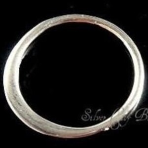 Silver Link Large Thai Sterling Silver Circle Hammered Link - 2 Pcs -18MM