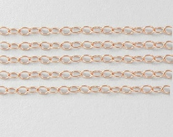 14k Rose Gold Flat Cable Filled Wholesale Chain 3Ft, 2x1.3mm