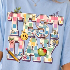 テストデーPNG、教師の学校再開シャツ、教師の生活昇華PNG、面白い教師Tシャツ、教師向け昇華デザインの即時ダウンロード
