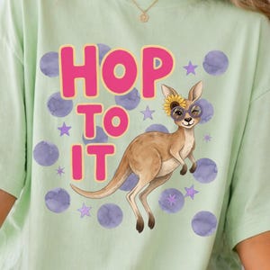 Hop To It PNG Girly Preppy Design, Trendy Whimsy Spring Graphic, Cute Mom Kids Bright Funny Quote Sublimation, Girly Spring Quote