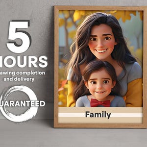 Ritratto di famiglia digitale personalizzato, regalo per amici, opera d'arte personalizzata, i migliori giorni regalo