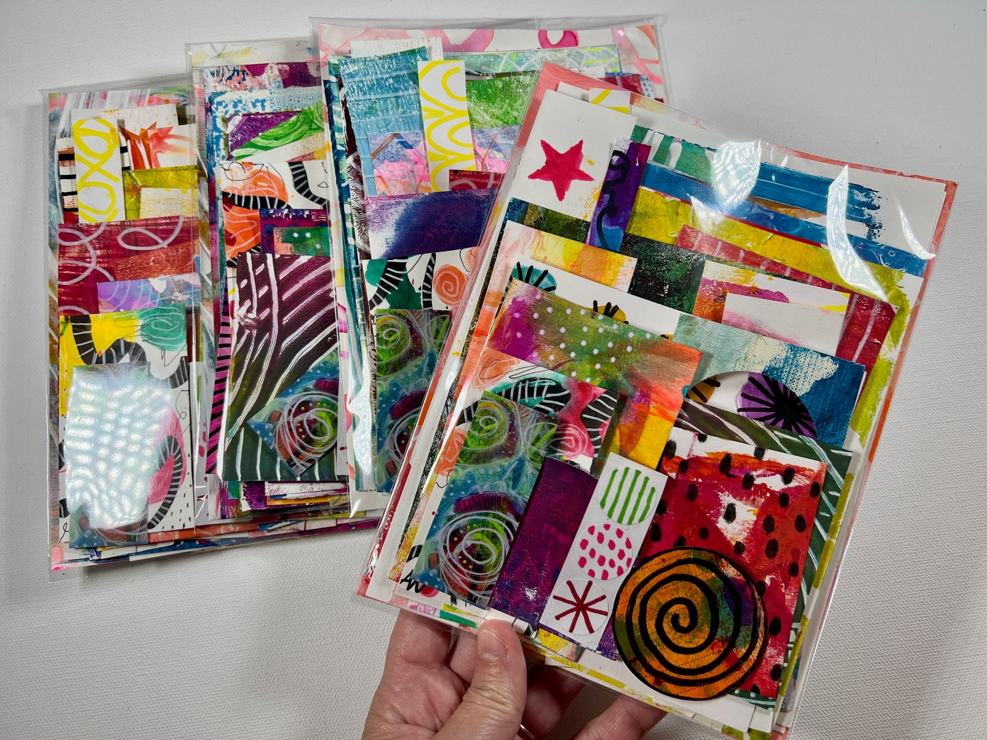 30 Pack Rainbow Mixed Media Paper Painting Mystery Pack Handpainted
