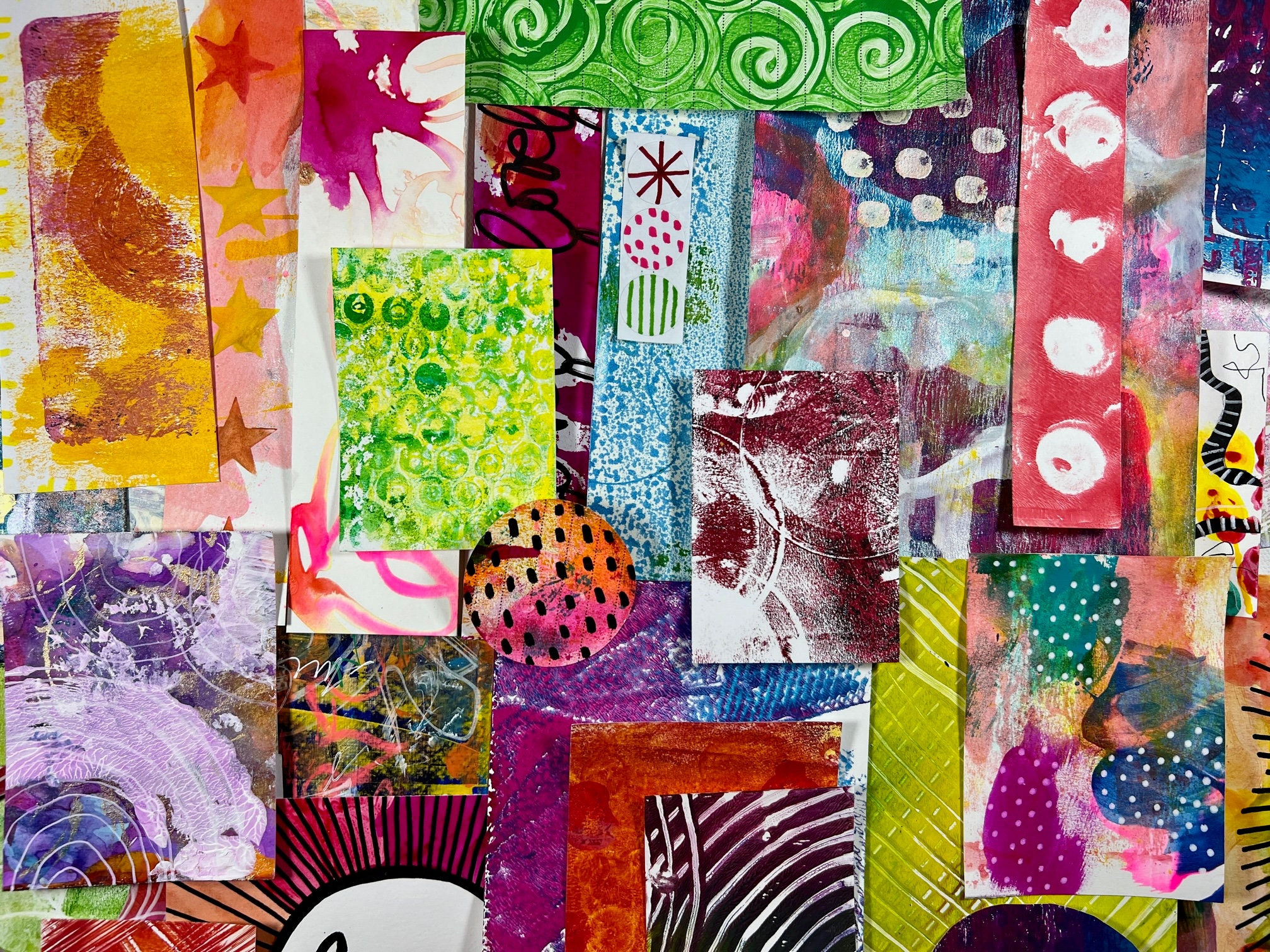 30 Pack Rainbow Mixed Media Paper Painting Mystery Pack Handpainted