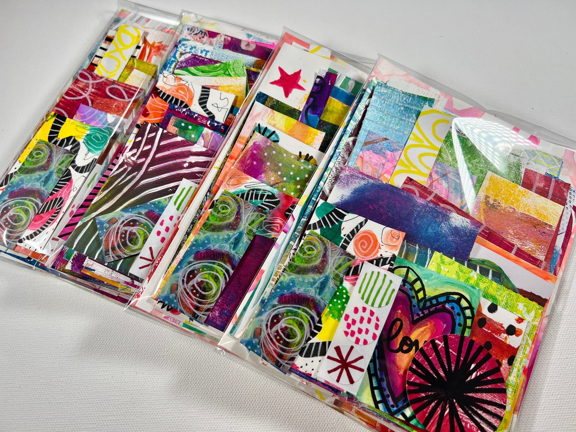 30 Pack Rainbow Mixed Media Paper Painting Mystery Pack Handpainted