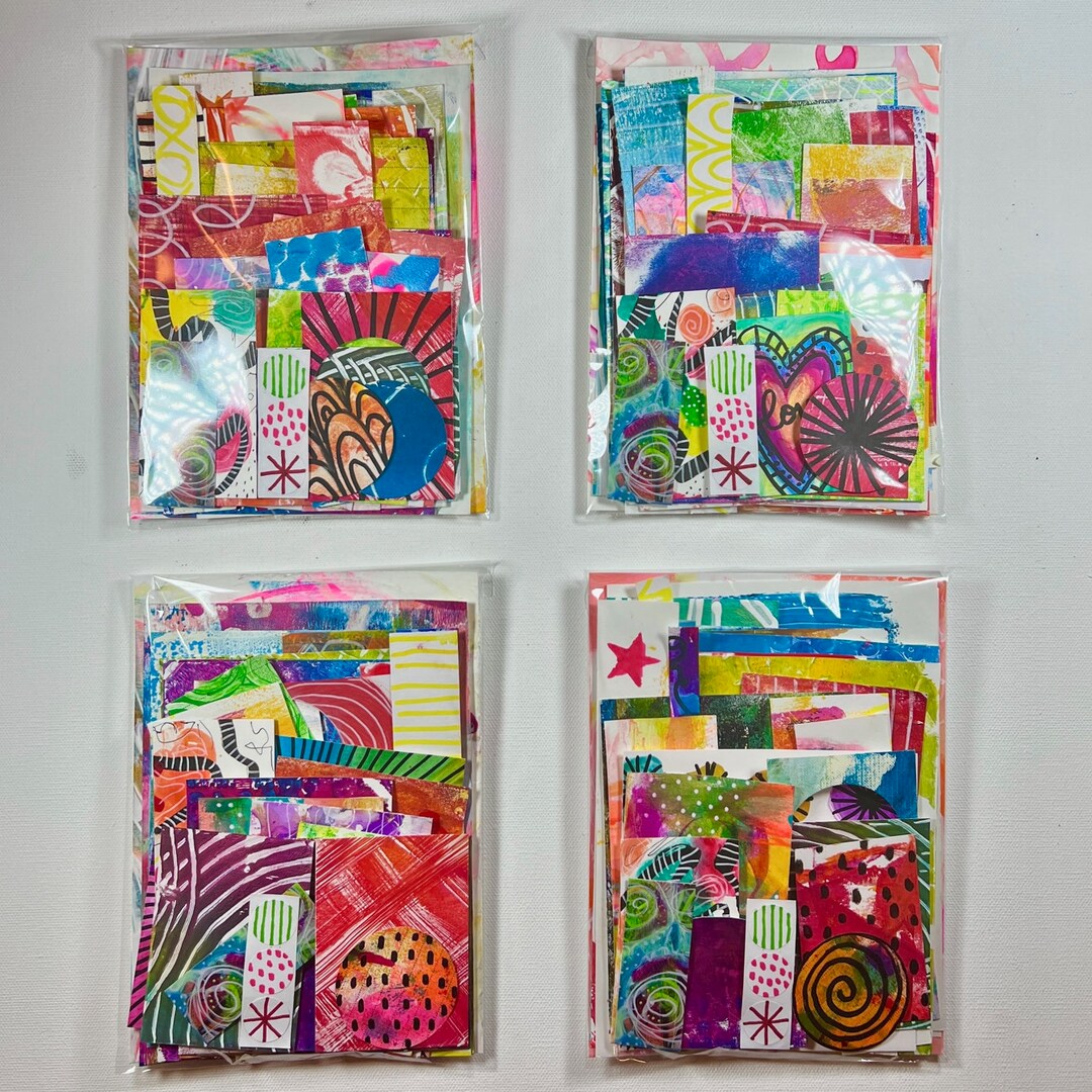 30 Pack Rainbow Mixed Media Paper Painting Mystery Pack Handpainted