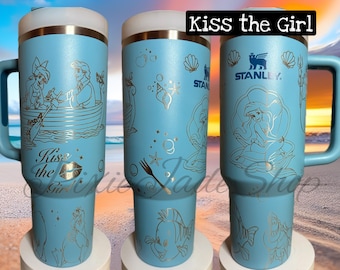 Besa a la chica / Ariel / Sirena / Princesa / Vaso grabado