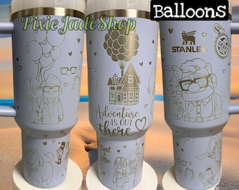 Balloons| Disney UP| Carl & Ellie| Engraved Tumbler