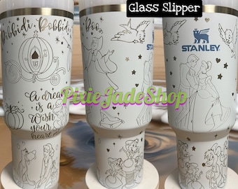 Zapatilla de cristal / Cenicienta / Princesa / Vaso grabado