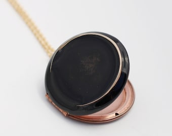 Vintage Locket Moon Necklace • Gift for Her • Celestial Jewelry • Handmade Lockets • Personalized Necklace Gift • Birthday Gift • Gifts