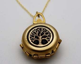 Baum des Lebens Locket Halskette · 4 Foto Locket · Personalisierter Schmuck · Einzigartige Geschenke · Handgemachter Schmuck · Gedenkschmuck · Minimalist