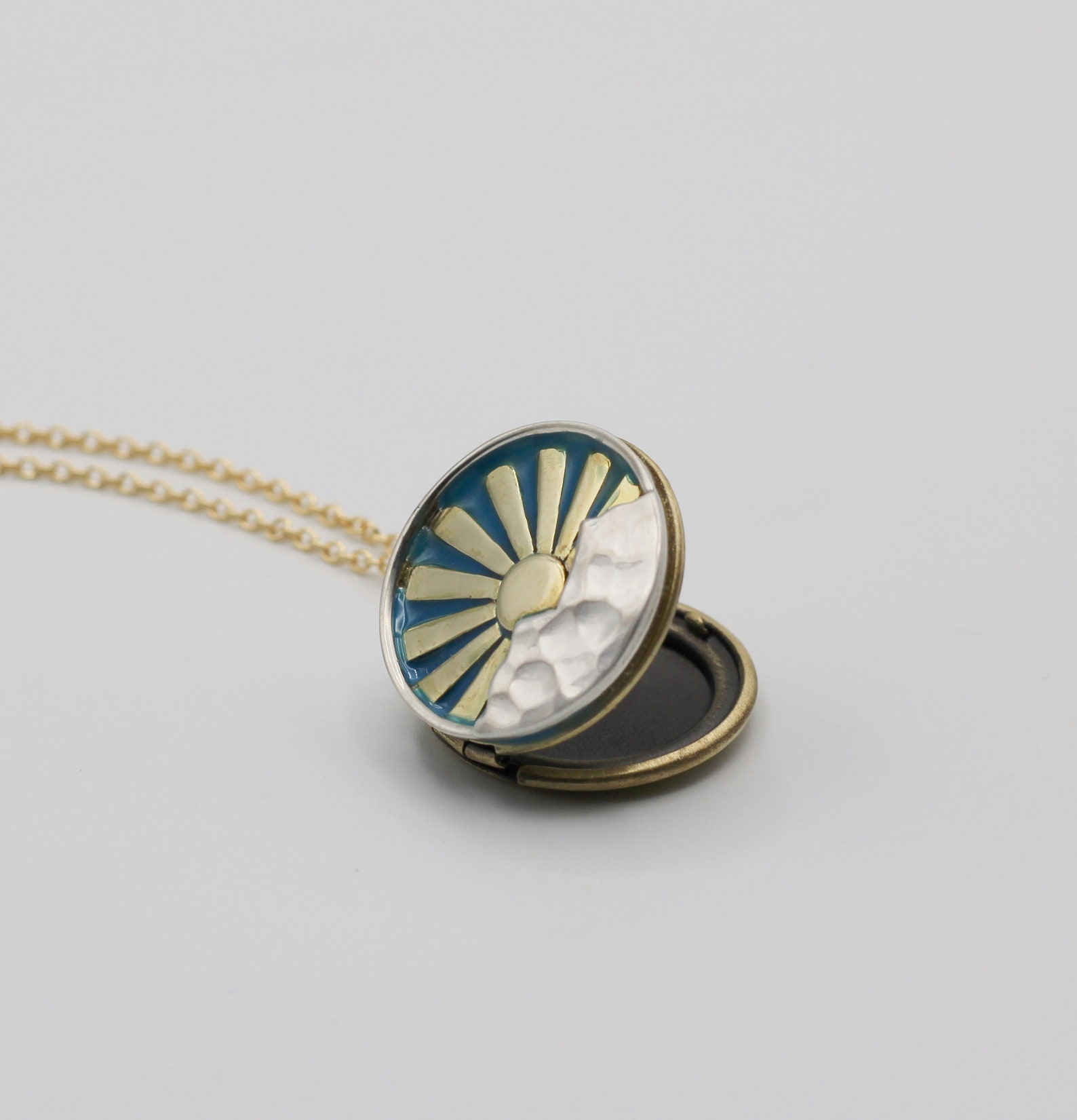Sun Chain Locket Locket Necklace · Gold Sun Necklaces · Sunburst Pendant · Locket ...