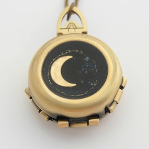 Locket Necklace · 4 Photo Locket · Moon Jewelry · Personalized Gifts · Custom Photo Lockets · Crescent Moon Necklaces · Moon and Stars