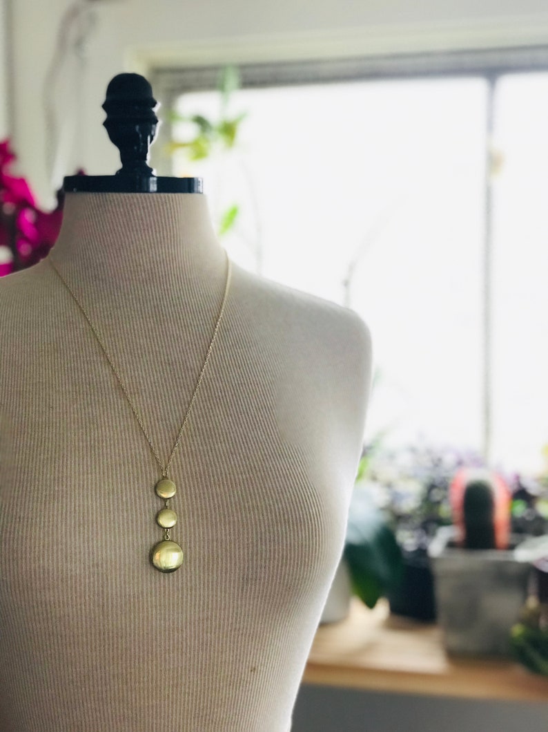 Lockets Necklace Vintage Trio of Lockets Three Brass Lockets Etsy