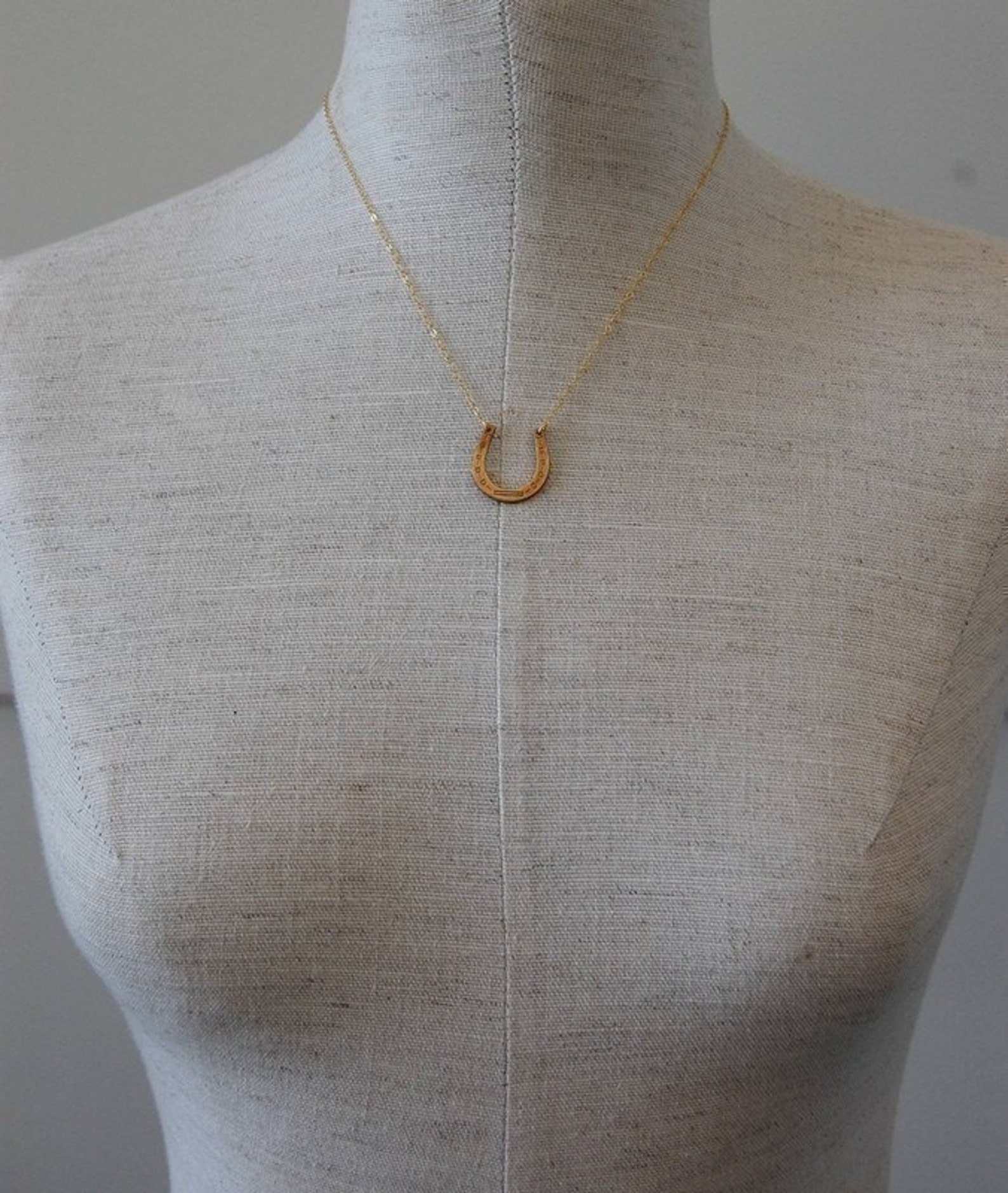 Horseshoe Necklace Brass and Gold Etsy
