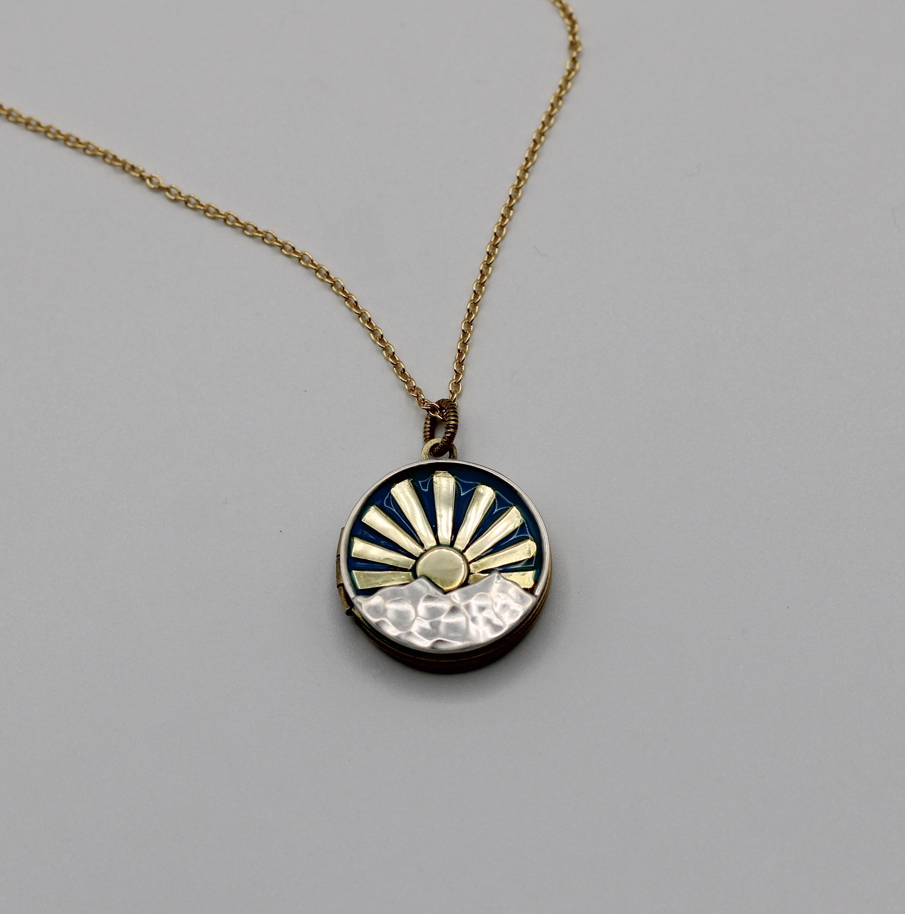 Sun Chain Locket Locket Necklace · Gold Sun Necklaces · Sunburst Pendant · Locket ...