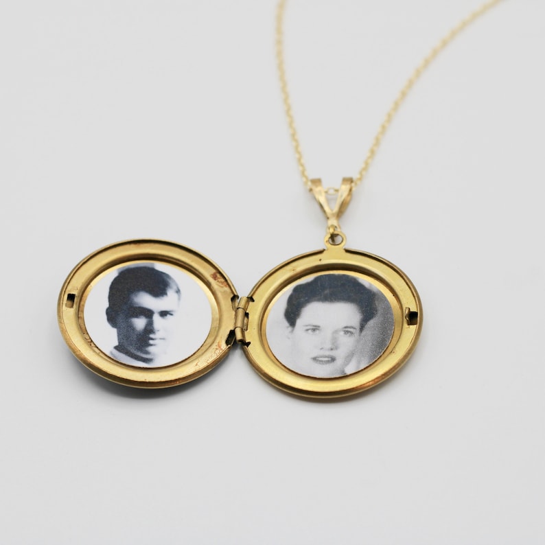 Gold Locket Necklace Moon Jewelry Moon Phases Custom Etsy