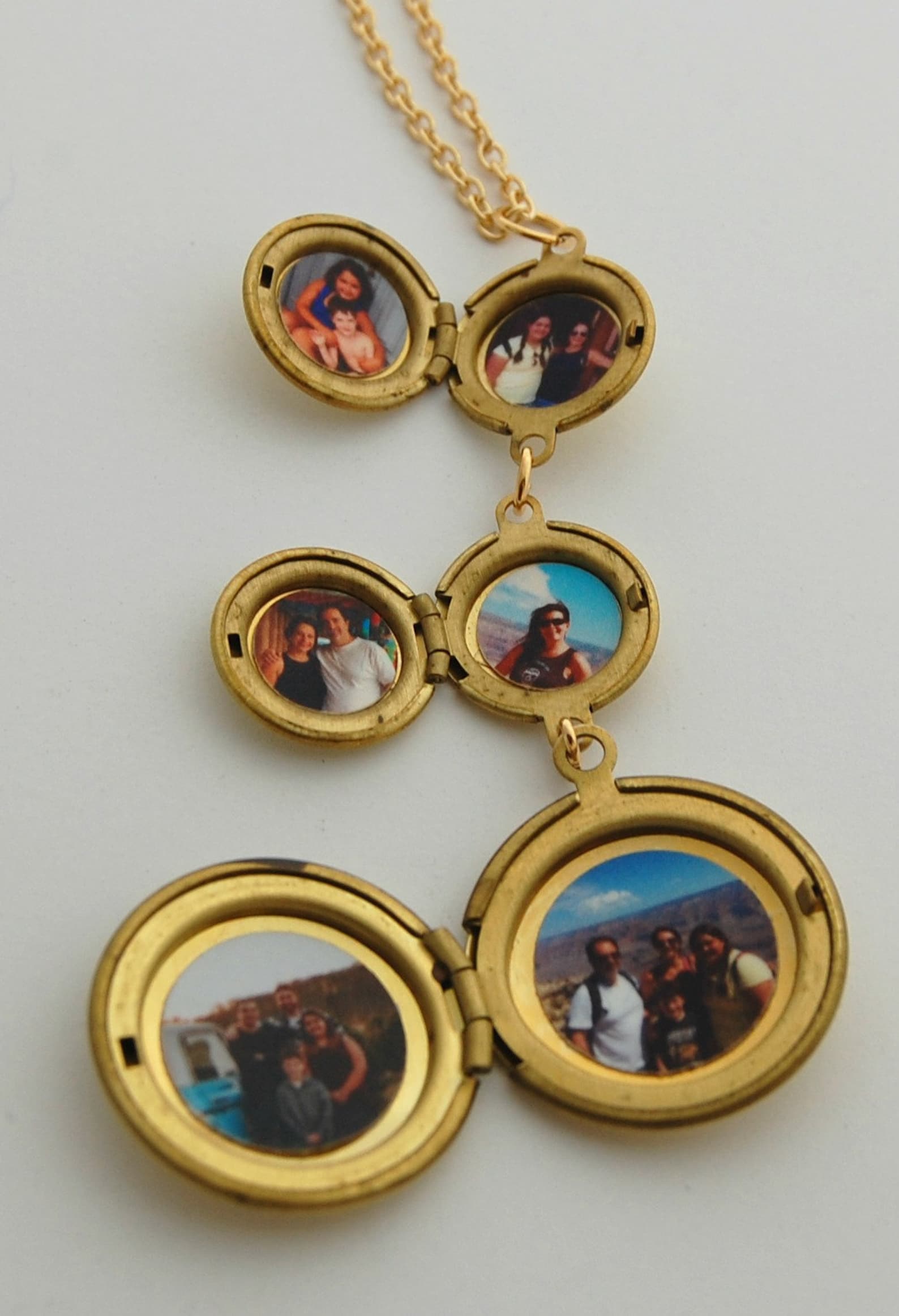Lockets Necklace Vintage Trio of Lockets Three Brass Lockets Etsy