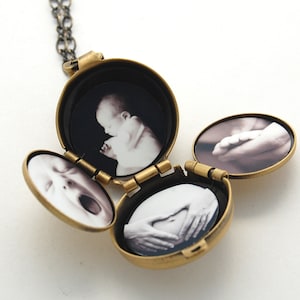 Incredible Four-Way Locket Necklace Family Album Lockets Mourning Jewelry 4 Picture Photograph Unique Gift Customize Personalize Necklaces