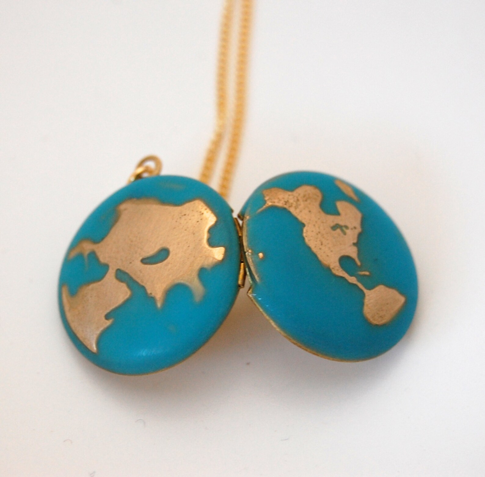 Locket Necklace World Globe Map Jewelry Locket Necklace Etsy
