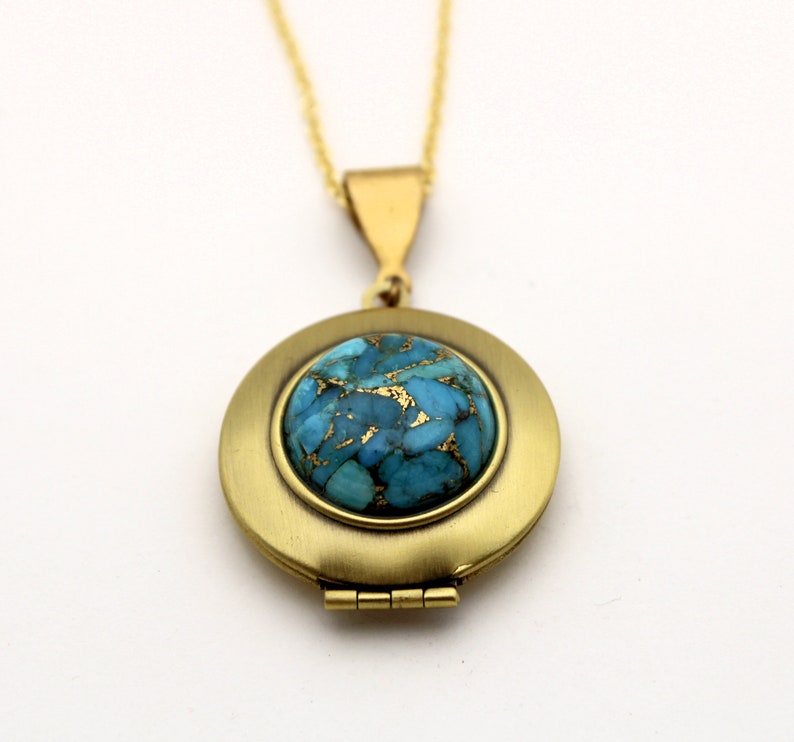 Turquoise locket necklace Clearance