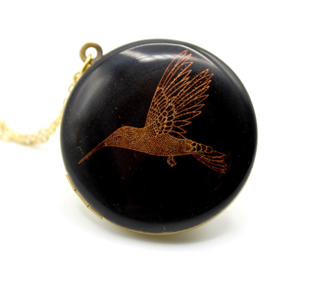 Hummingbird Locket Necklace Birds Feathers Hummingbirds Necklaces ...