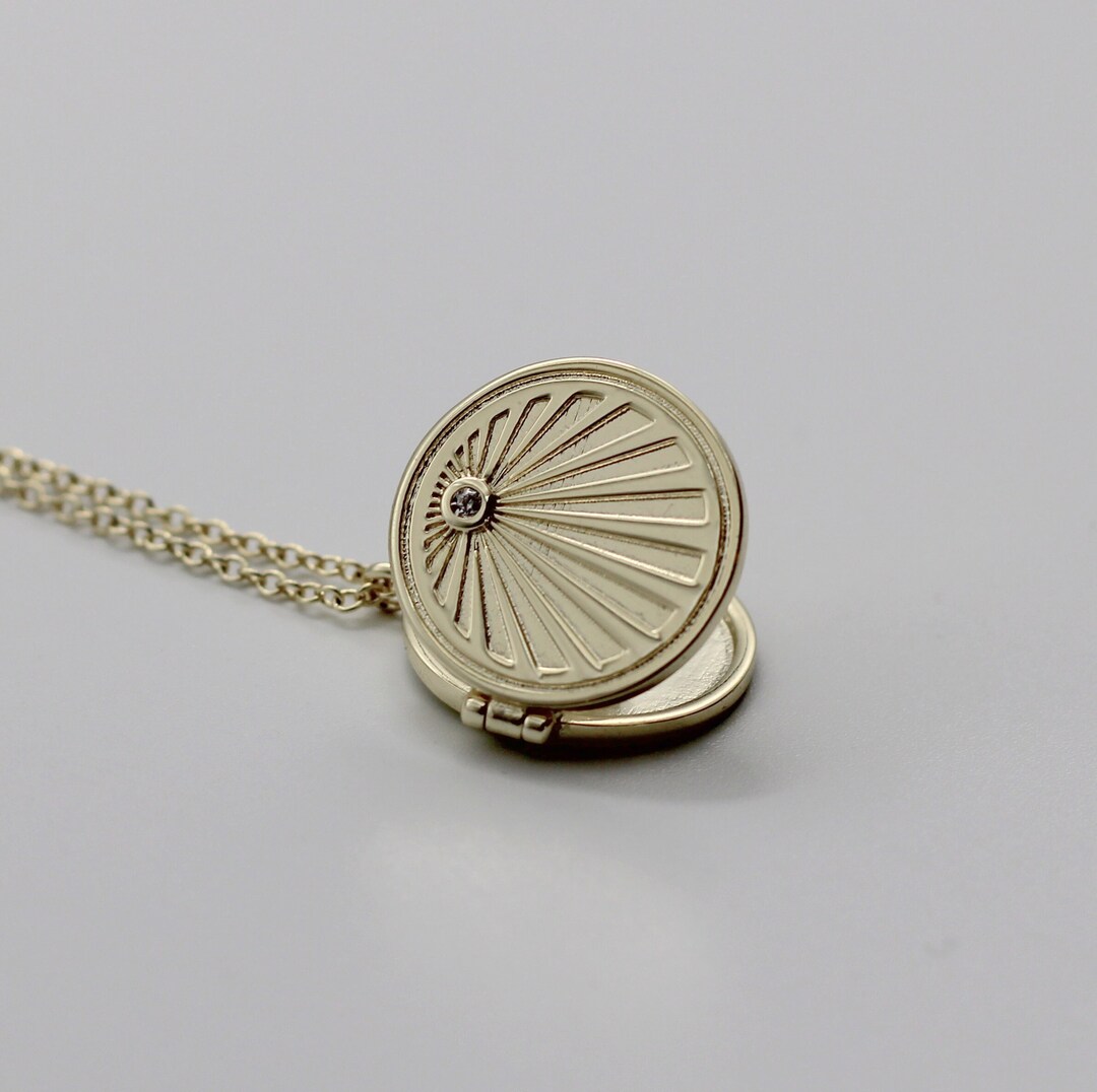 Sun Chain Locket Locket Necklace • Gold Locket • Sun Necklaces • Gift for Her • Pendant ...