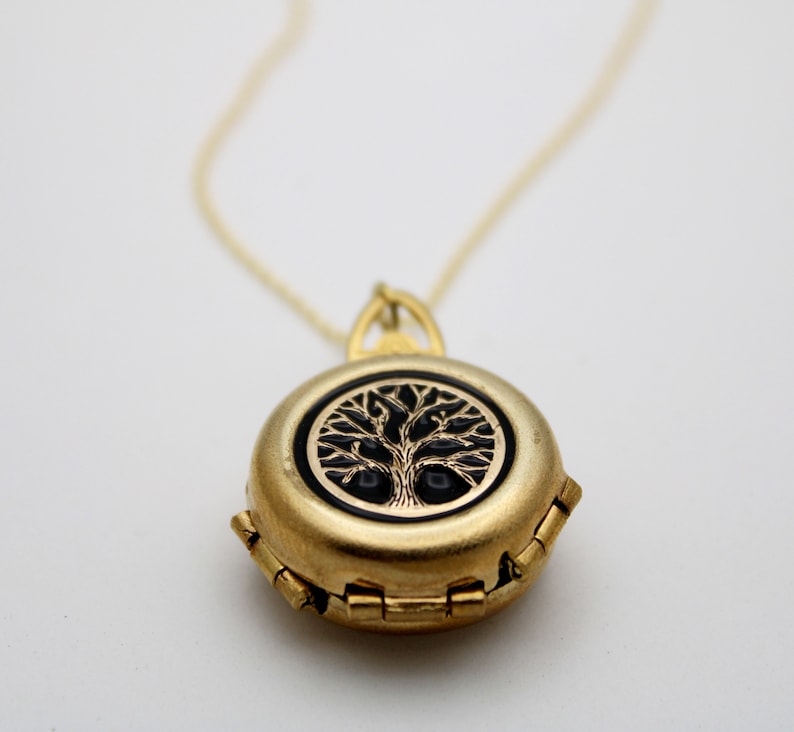 Tree of Life Locket Necklace 4 Photo Locket Personalized Jewelry Unique Gifts Handmade Jewelry Memorial Jewelry Minimalist image 3