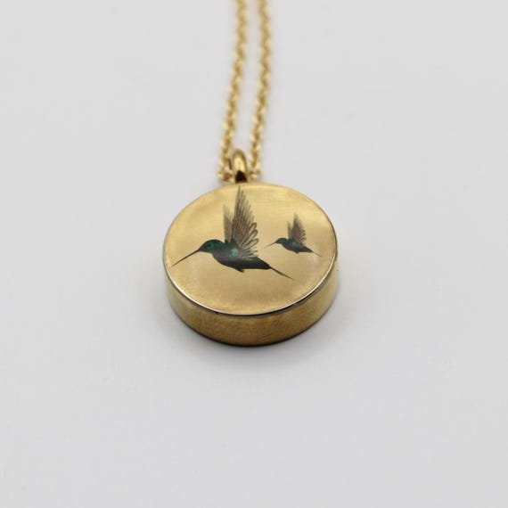 Hummingbird Urn for Ashes and Keepsakes • Ash Memorial Jewelry Necklace • Grief Necklaces • Pet Mourning Gifts • Hummingbirds Gift Necklace