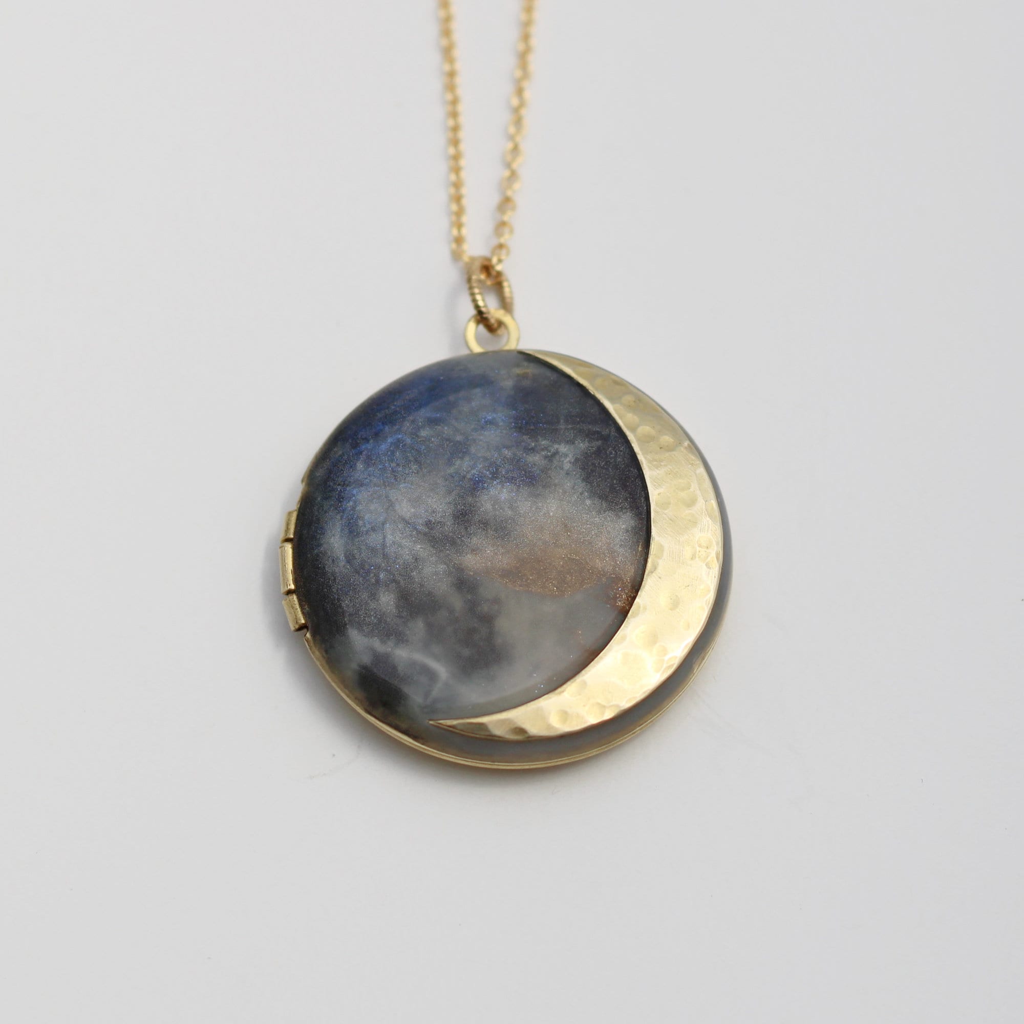 Moon Locket Necklace • Jewelry • Gift for her or him • Lockets With Photo • Celestial • Personalized Necklace Gifts • Necklaces for Women