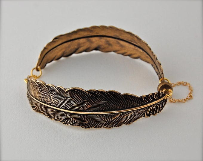 Gold Feathers Bracelet Feather Jewelry Bracelets Bird Birds Unique Gifts for Her