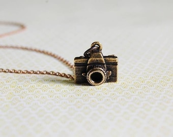Gold Camera Charm Photographer Necklace