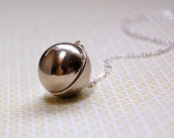 Silver Ball Locket Necklace · Custom Photo Lockets · Personalized Jewelry Gifts · Gift For Her · Memorial Necklaces · Minimalist Jewelry