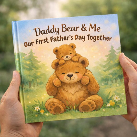 Personalised First Father’s Day Book | Daddy Bear Story | Custom Baby Gift for Dad