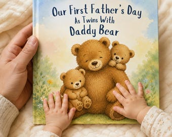 Personalised First Fathers Day Book for Daddy from Twins, Keepsake Storybook