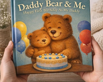 Personalised First Birthday as a Dad Gift from Baby – Funny New Dad Story Book Keepsake
