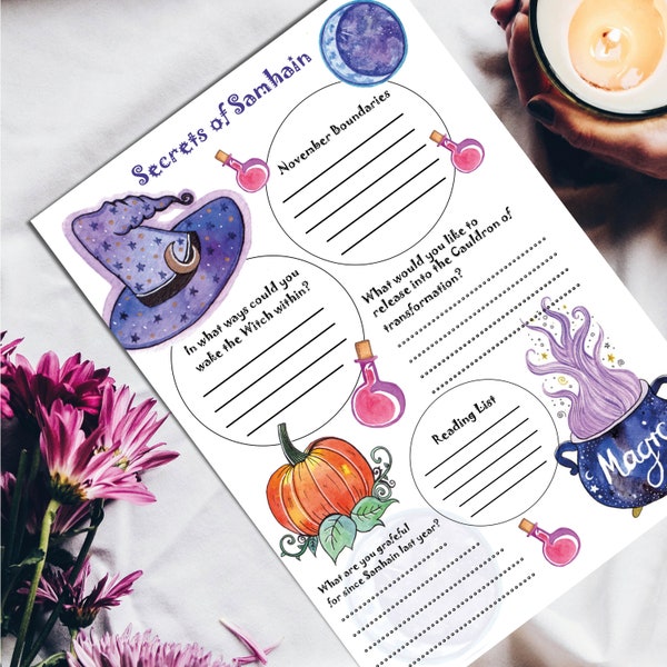 Samhain Journaling Worksheet - PDF Digital Download