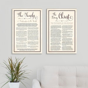 LDS Family Proclamation & The Living Christ Canvas Wrap - LDS Art - LDS Signs Art Decor